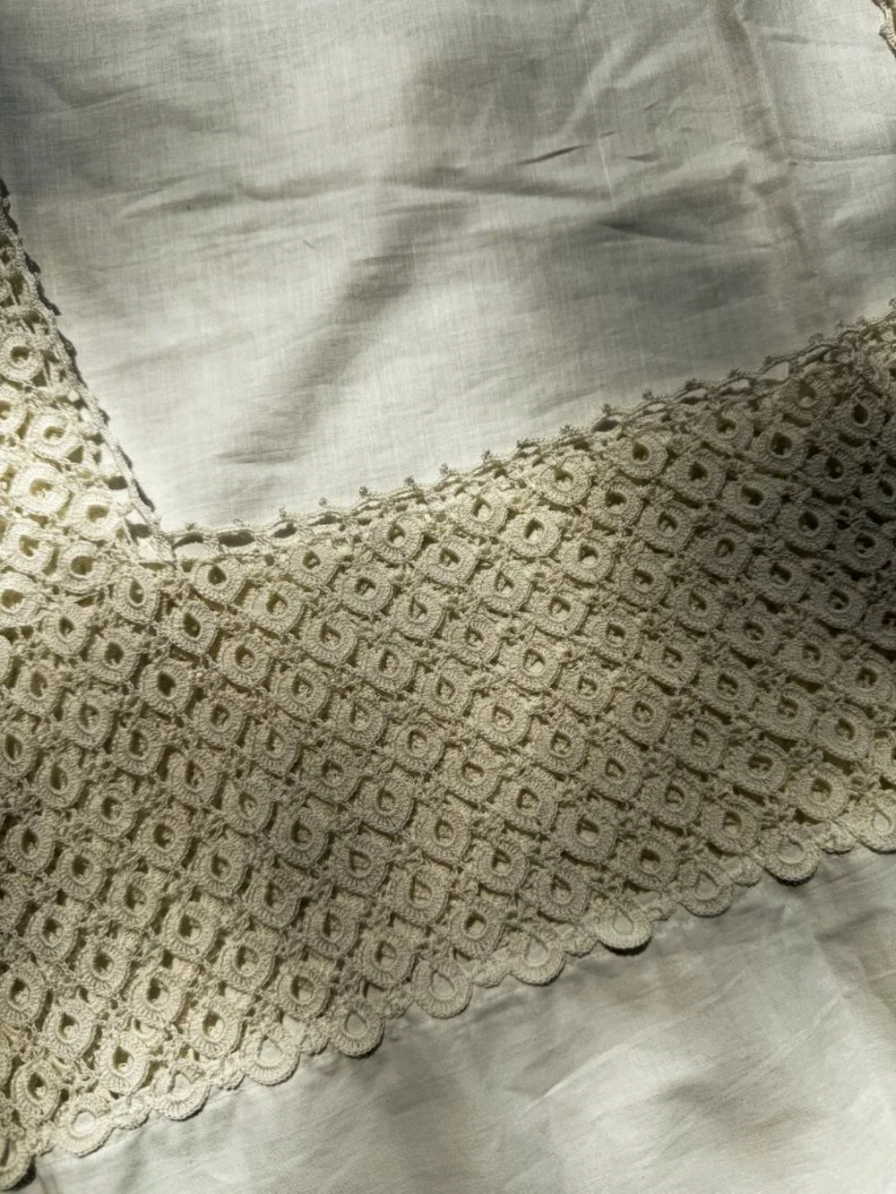 Antique 1920's Vintage Lace & Linen Dress - Picture 7 of 7
